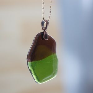 Wine & Beer Glass Necklace Copper Rose Gold Unique Jewelry Gift Alcohol Seaglass